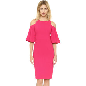 Black Halo Adara Cold Shoulder Sheath Dress Womens 8 Iguana Pink